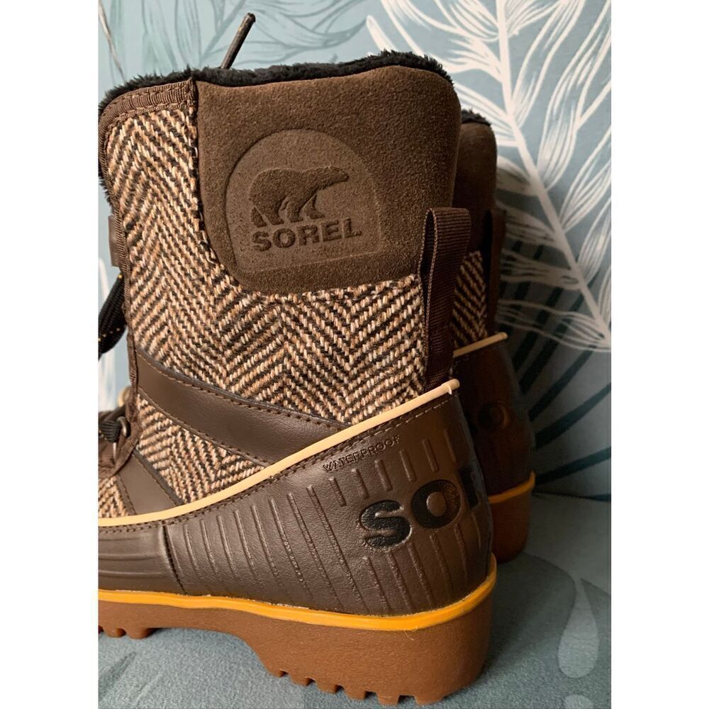 Sorel Brown Tweed and Dark Brown Winter Rain Boots - Picture 5 of 9
